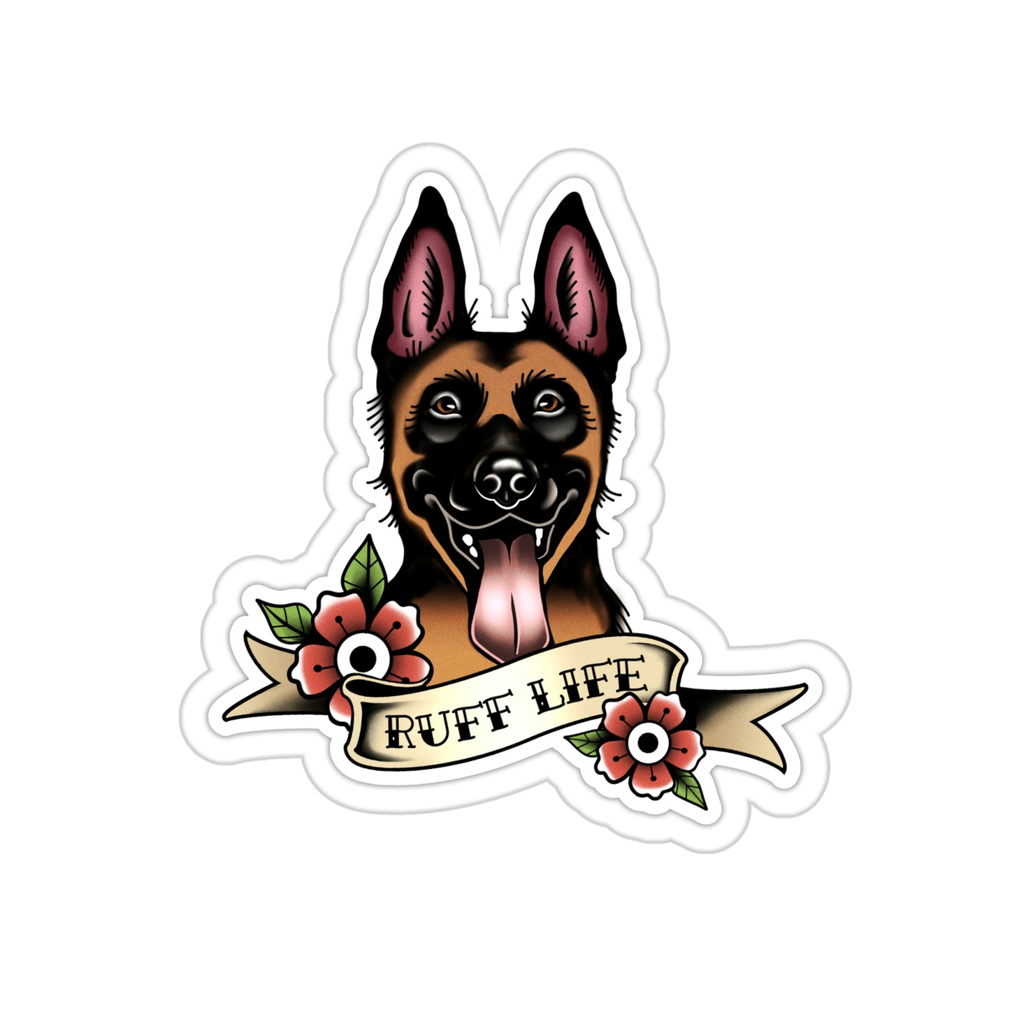 Malinois - Ruff Life - Kiss Cut Decal