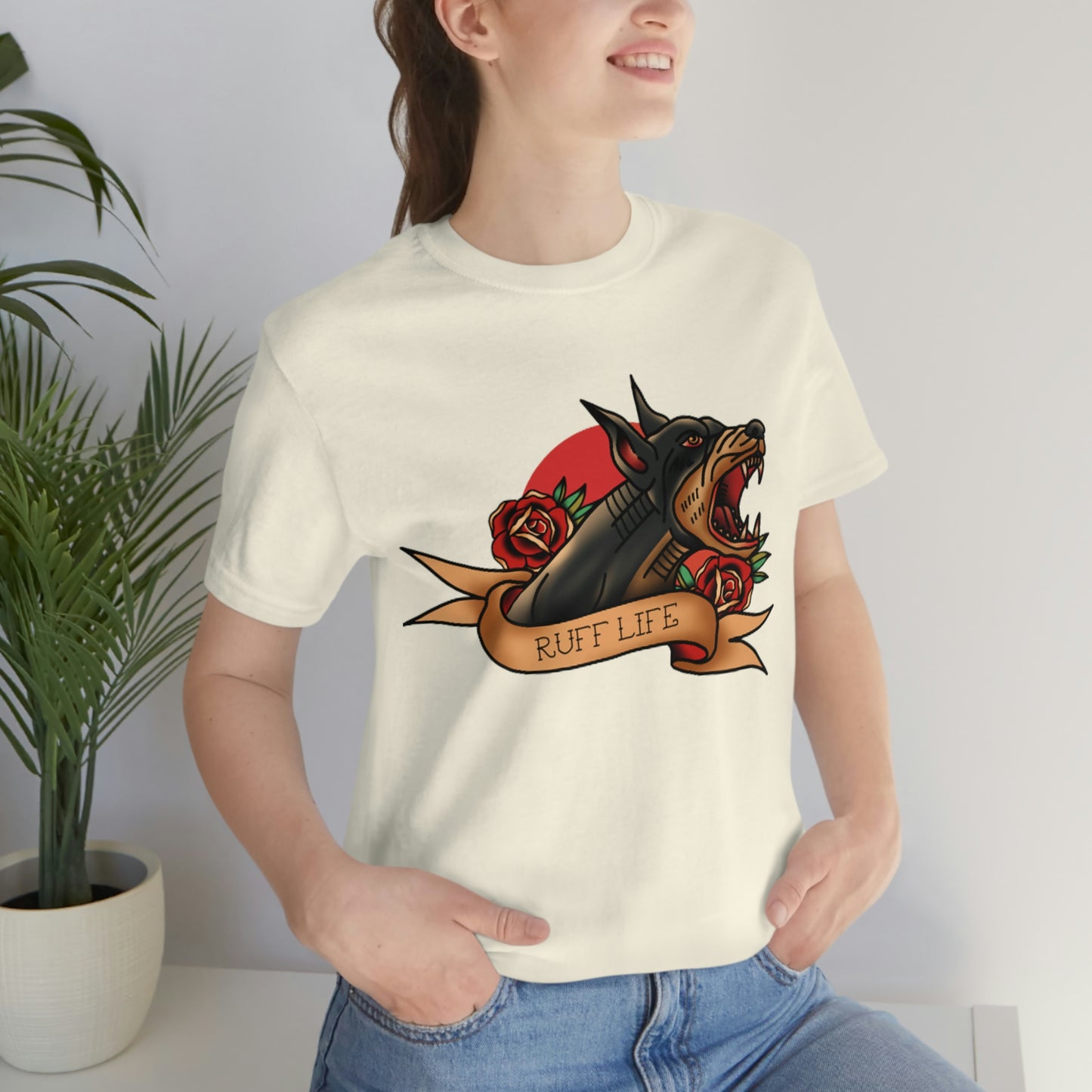 Doberman - Ruff Life - Unisex Jersey Short Sleeve Tee