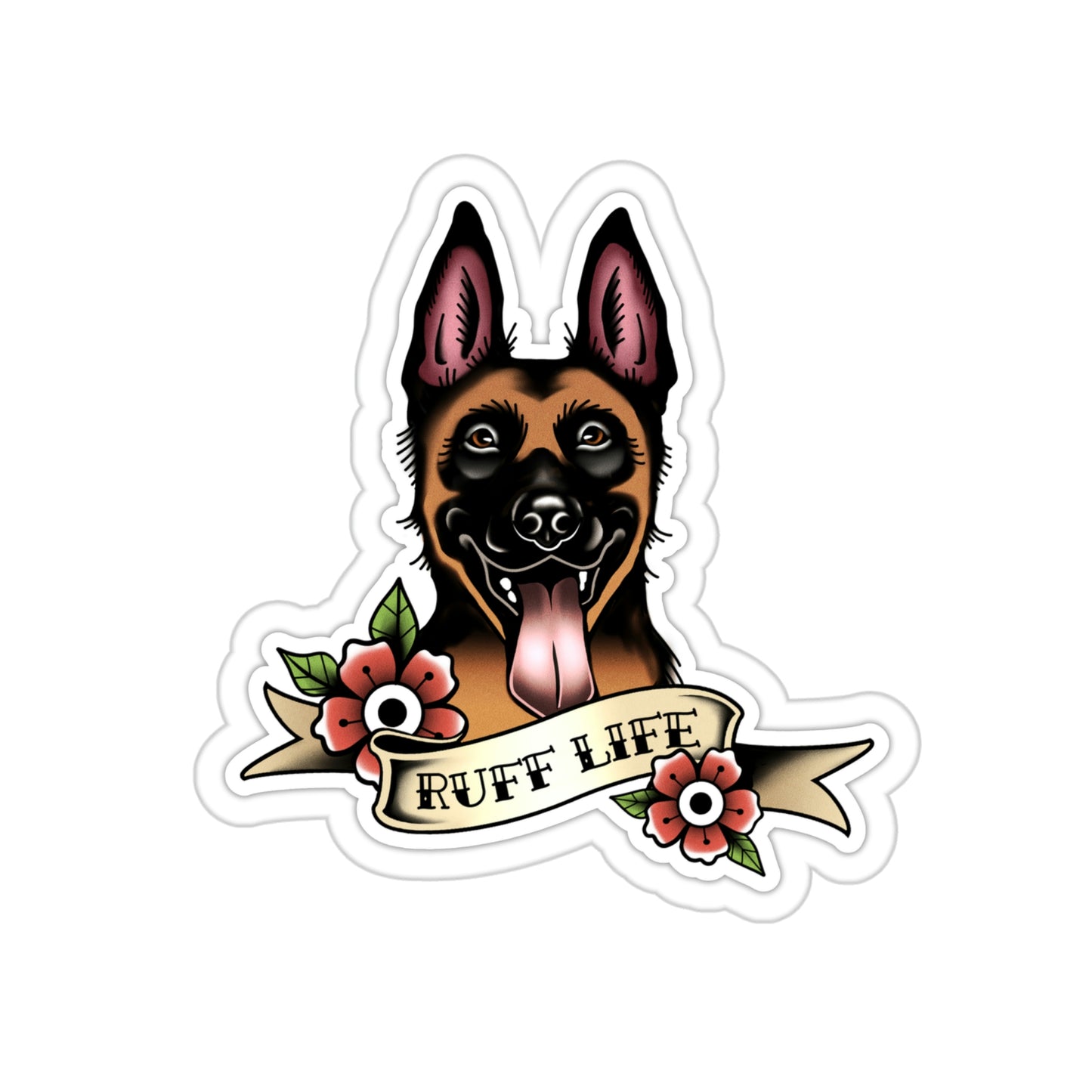 Malinois - Ruff Life - Kiss Cut Decal