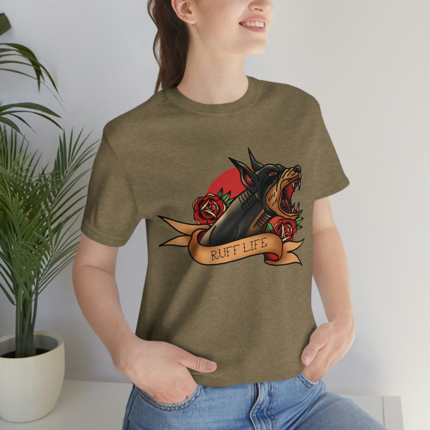 Doberman - Ruff Life - Unisex Jersey Short Sleeve Tee