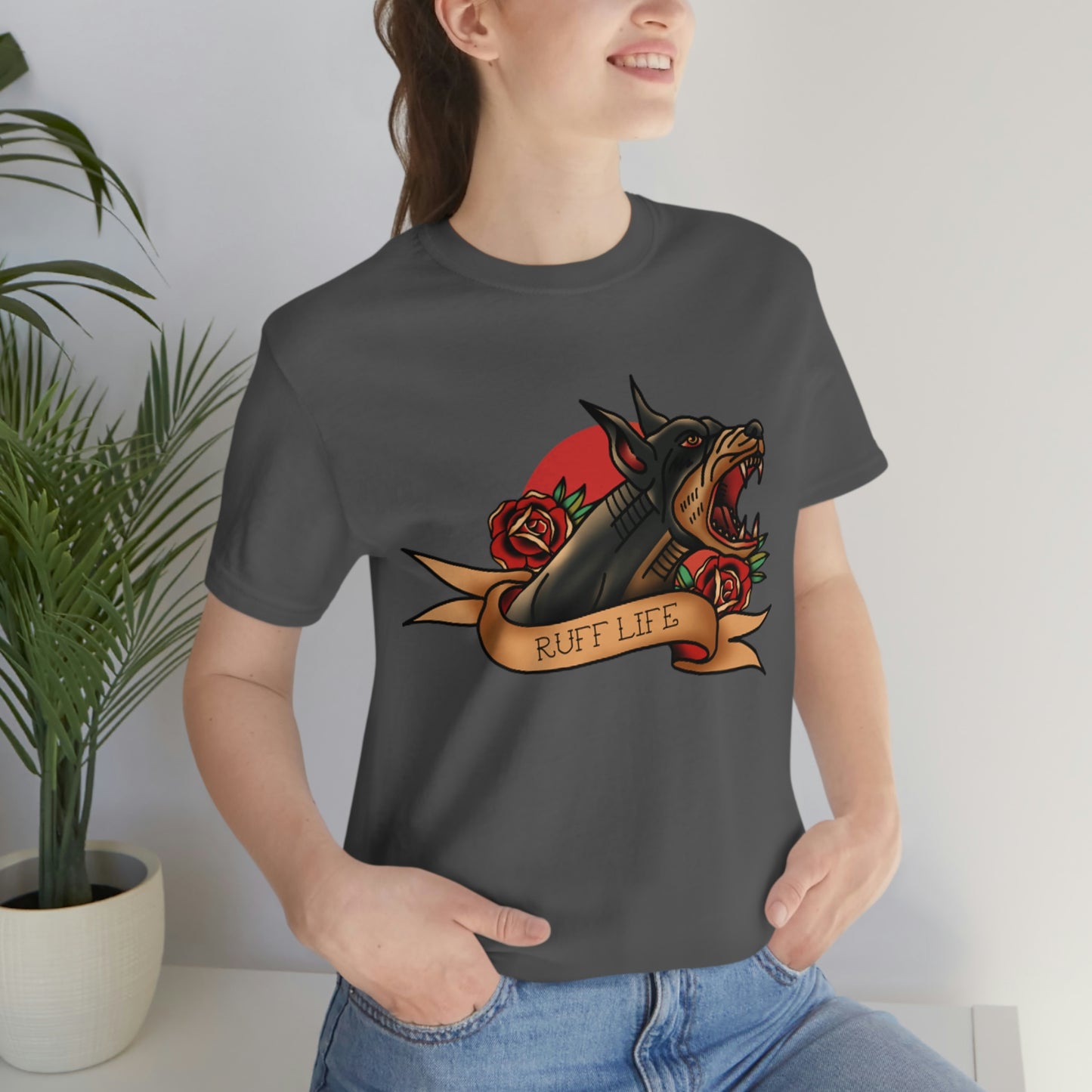 Doberman - Ruff Life - Unisex Jersey Short Sleeve Tee