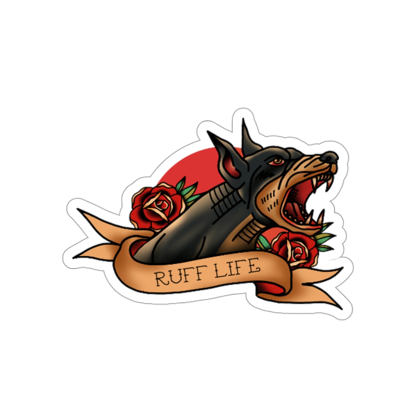 Doberman - Ruff Life - Kiss Cut Decal