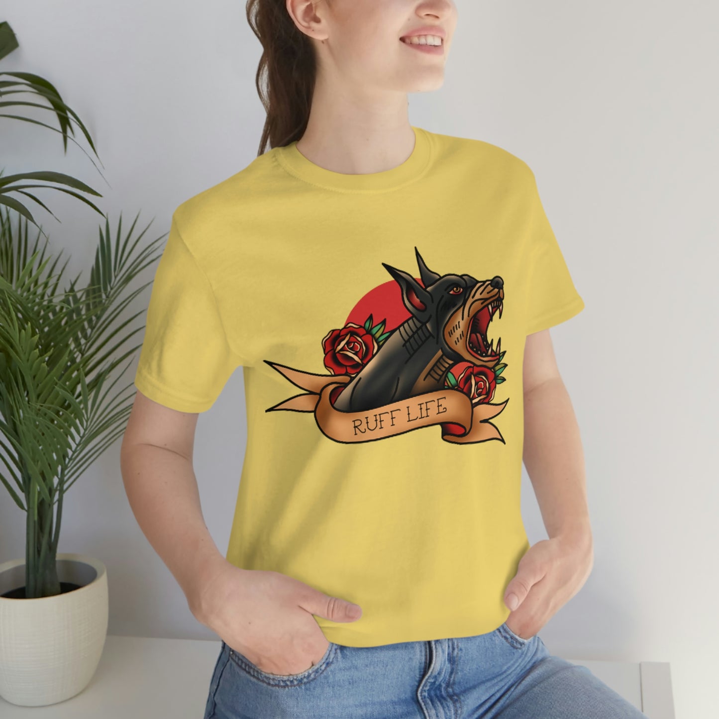 Doberman - Ruff Life - Unisex Jersey Short Sleeve Tee