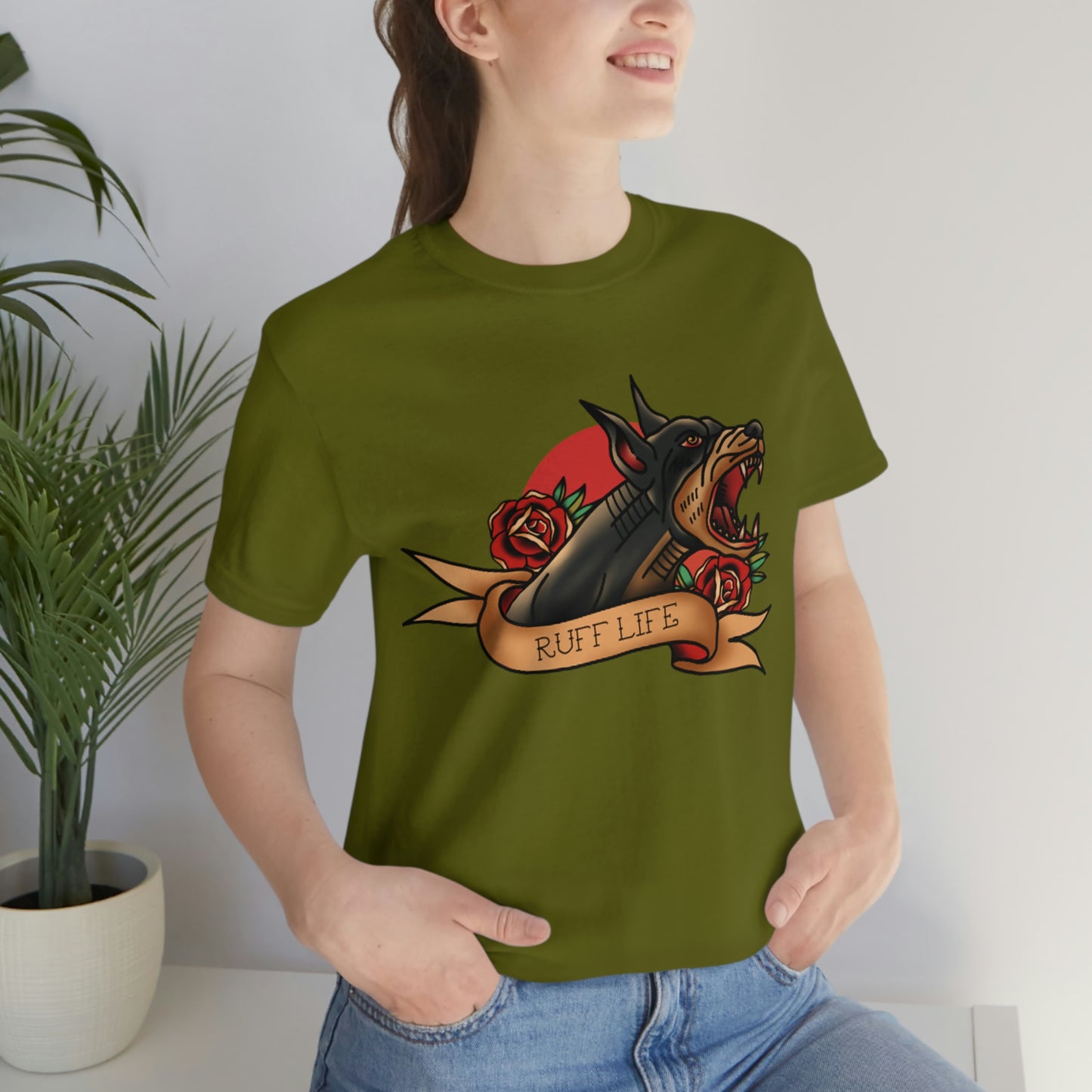 Doberman - Ruff Life - Unisex Jersey Short Sleeve Tee