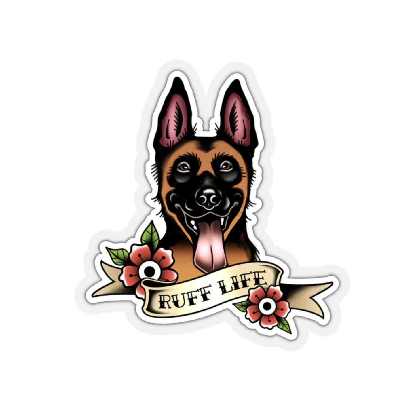 Malinois - Ruff Life - Kiss Cut Decal