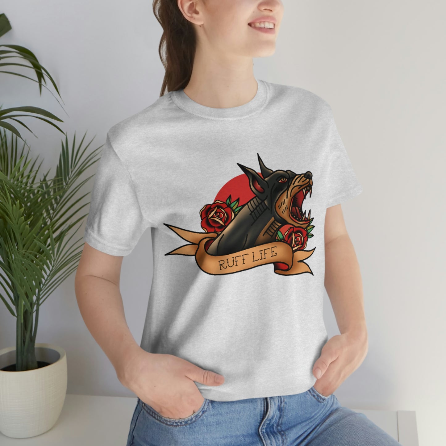 Doberman - Ruff Life - Unisex Jersey Short Sleeve Tee